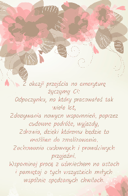 Kwiatowa kartka z życzeniami dla emerytki